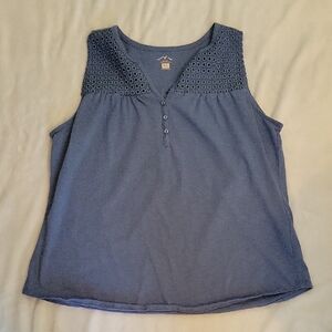 Elegant Blue Sleeveless Tank Top